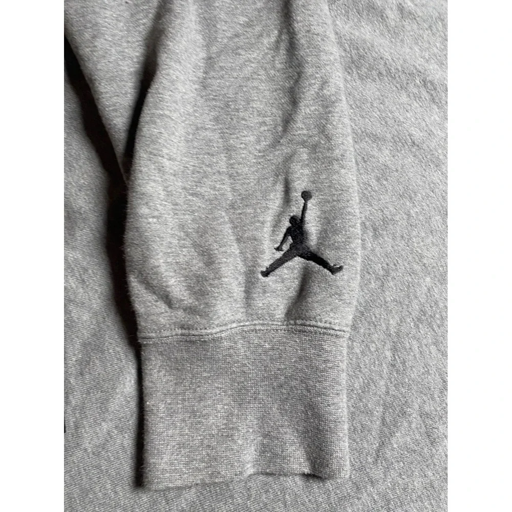 Jordan Mens Heather Grey Wrap Around Graphic Pullover Hoodie DA7186-091 XL